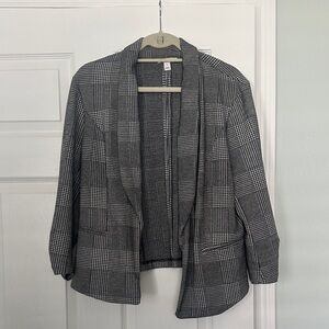 Bar III Black and White Plaid Blazer